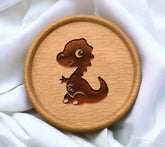 Cute Baby Dinosaur Silhouette SVG with Heart - Hand Drawn SVG